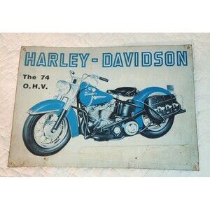 Vintage 49 Hydra-Glide Harley Davidson Tin Tacker Sign